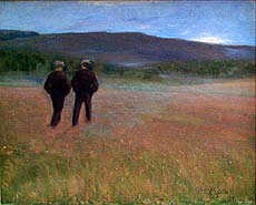 * Das Bild Samstagabend, Telemark, von Egedius in 1893 gemalt