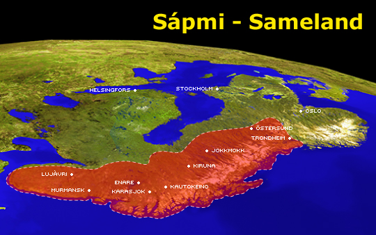 Sameland sett frå Nordpolen
