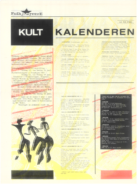 Kult-kalenderen (Klikk for st&oslash;rre utgave av kulturkalenderen for juni 1987!)