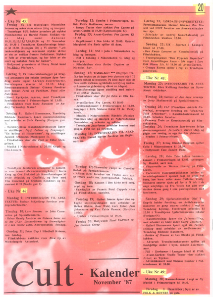 Cult-Kalender November '87 (Klikk for st&oslash;rre utgave av kulturkalenderen!)