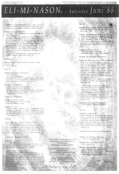 Eli-mi-nasonskalender Juni'88 (Klikk for st&oslash;rre utgave av kulturkalenderen!)