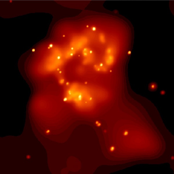 Two antennae galaxies colliding